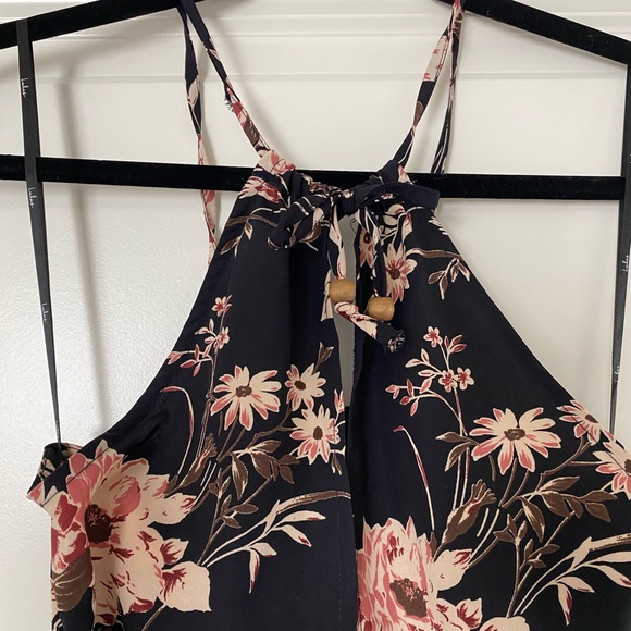 Lulu’s Feel the Music Midnight Blue Floral Print Maxi Dress Size Small NWOT - Picture 10 of 15